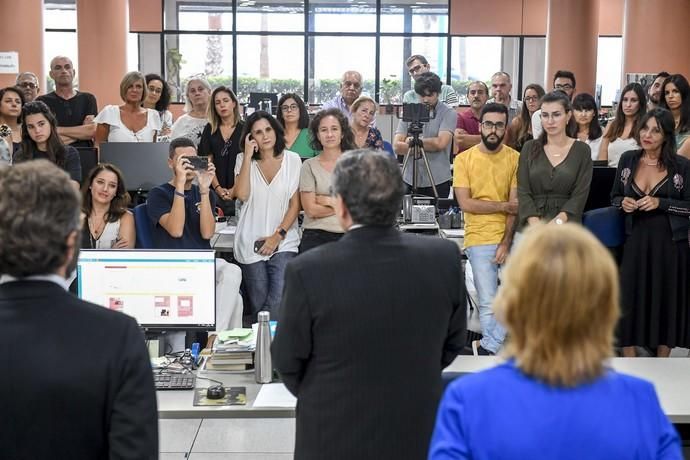 03-10-19 LAS PALMAS DE GRAN CANARIA. REDACCION. LAS PALMAS DE GRAN CANARIA. Visita de Javier Moll a la Redacción del periódico. Fotos: Juan Castro.  | 03/10/2019 | Fotógrafo: Juan Carlos Castro