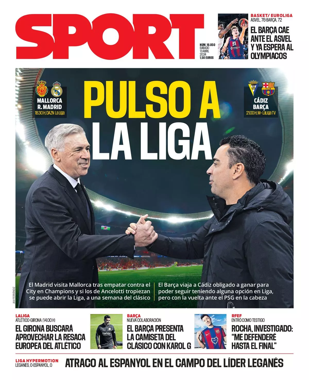 La portada de SPORT de hoy, sábado 13 de abril