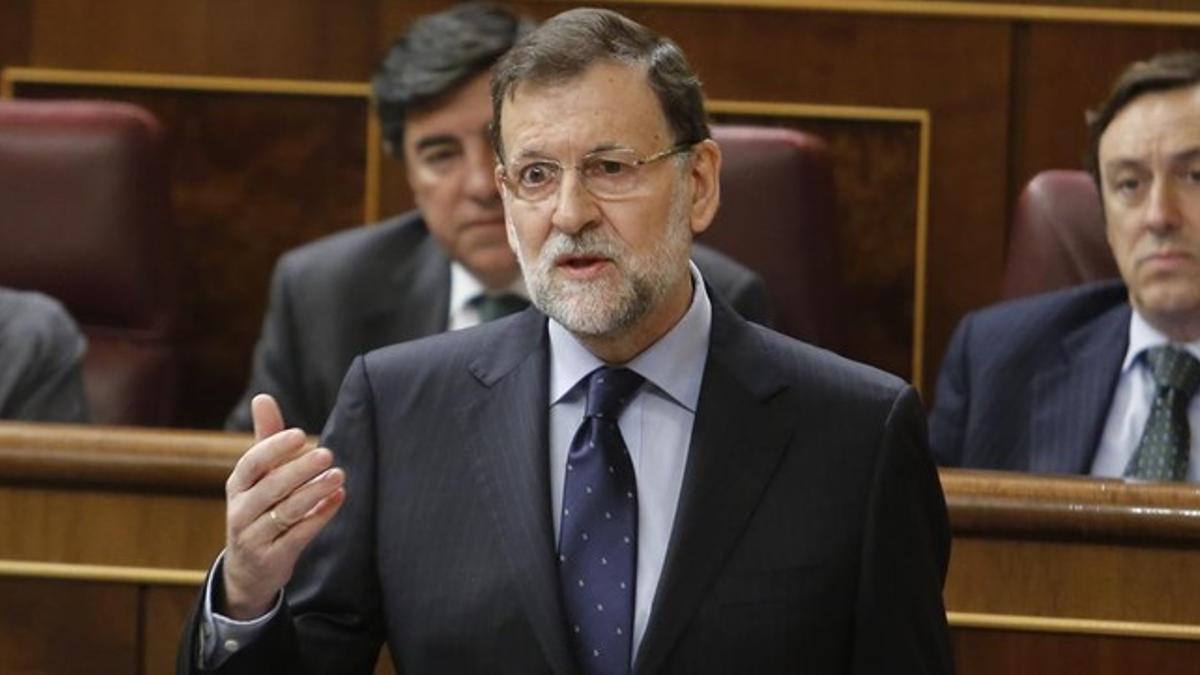 El presidente del Gobierno, Mariano Rajoy, en la sesión de control en el Congreso este miércoles.