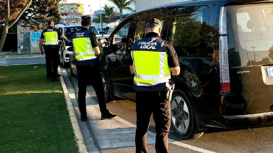 Control de la Policía Local de Sueca en una imagen de archivo.