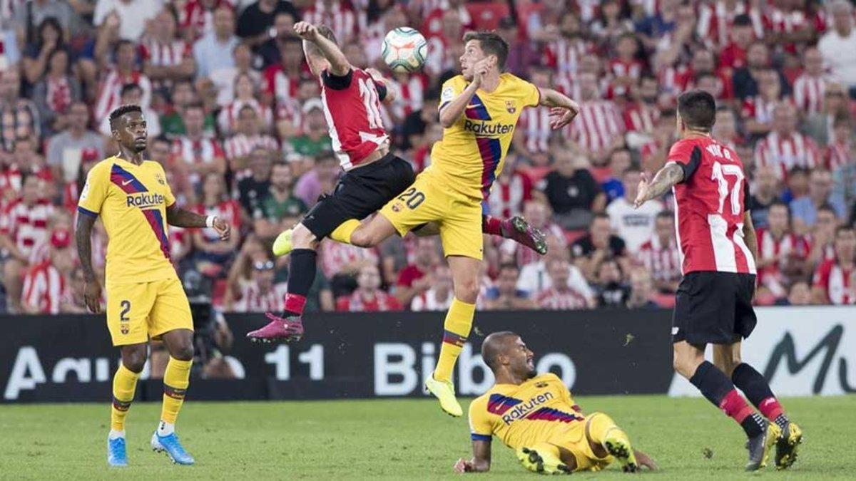 Una imagen del Athletic-Barça de Liga de esta temporada, disputado en agosto de 2019