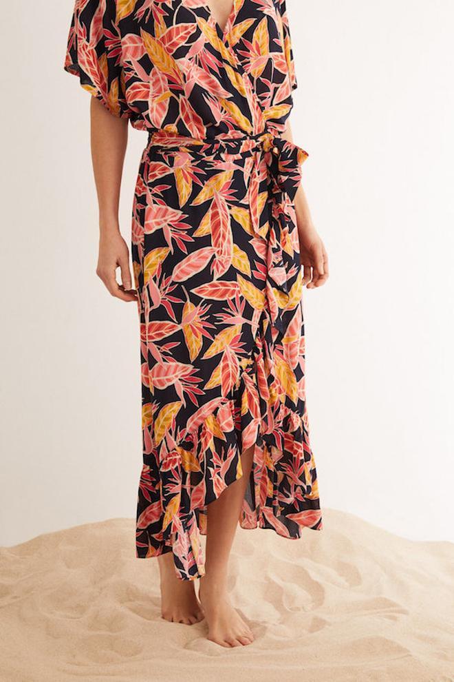 La falda larga tropical de Beachwear