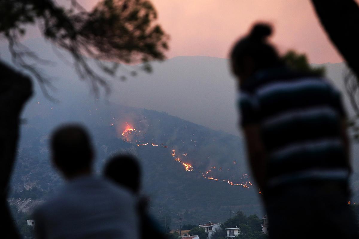 Wildfire in Greeces Attica region