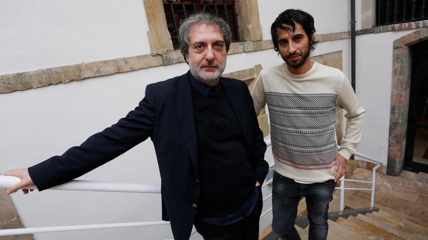 Javier Olivares y Marc Vigil en una anterior visita a Avilés