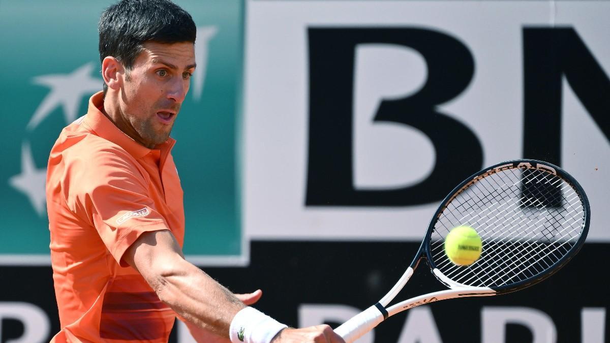 Djokovic, durante su debut en Roma