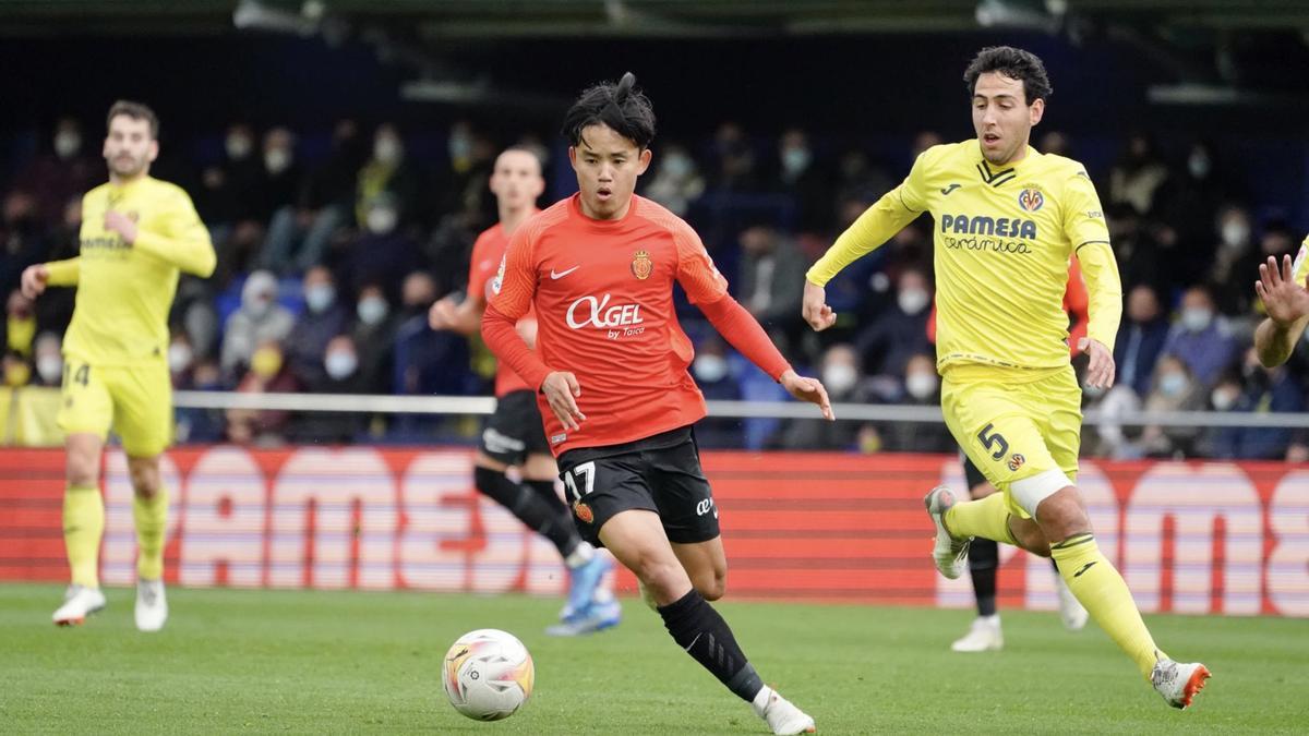 Kubo, durante el partido disputado ante el Villarreal.