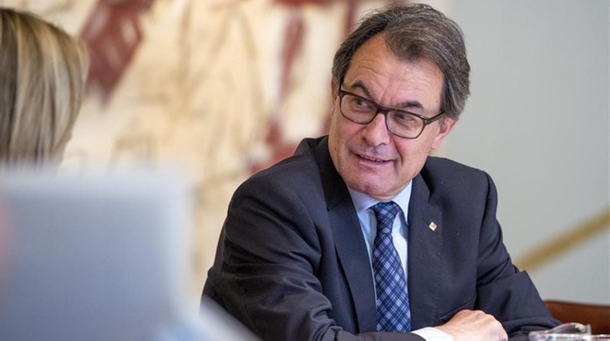 El president Artur Mas, aquest dimarts, en la reunió del Consell Executiu.