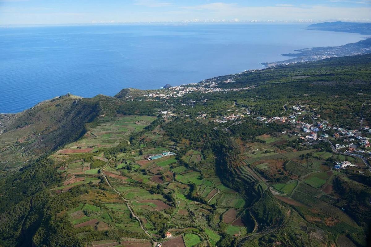 Imagen aérea del municipio de El Tanque, en Tenerife.