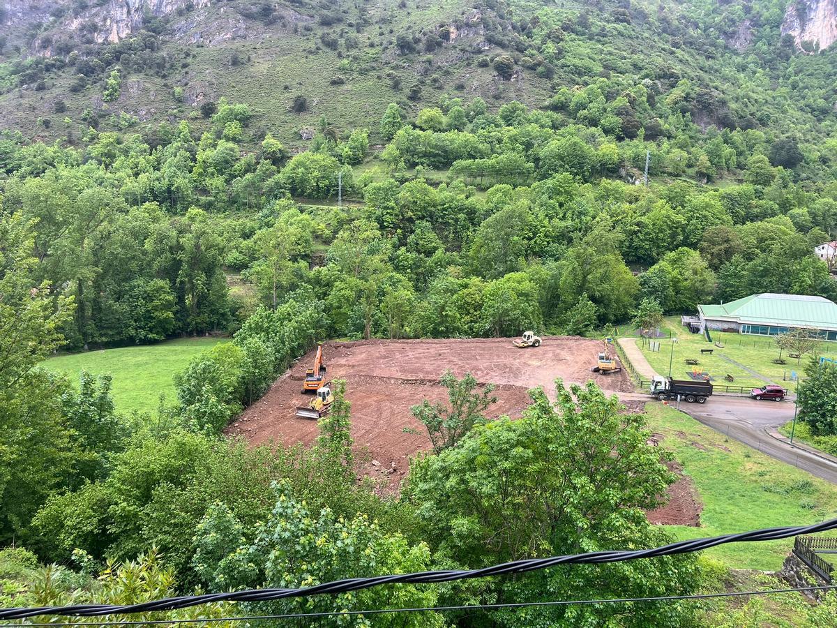Las obras en la parcela.