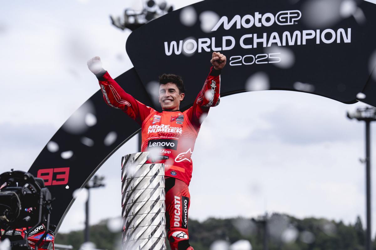 Marc Marquez gana el mundial de MotoGP, a finales de septiembre pasado, en Japón.