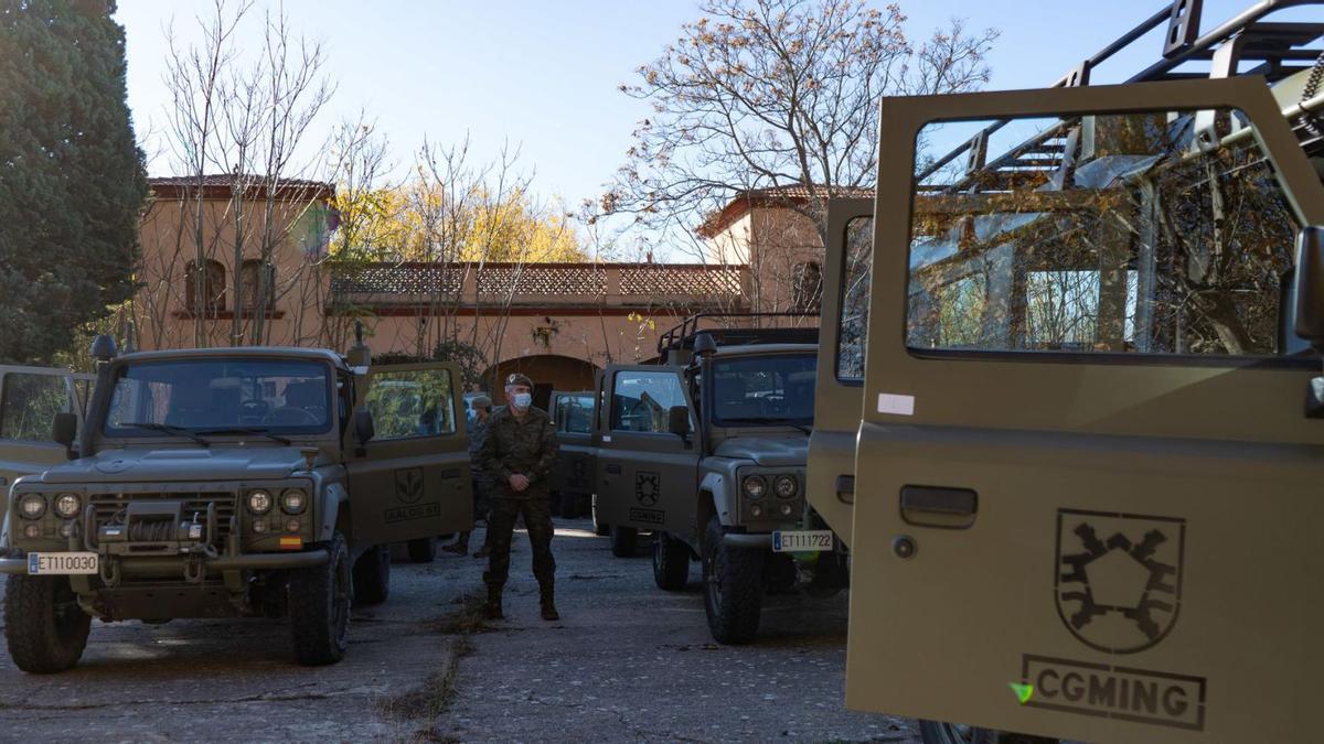 Efectivos del Ejército de Tierra desplegados en Monte la Reina.