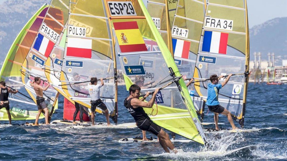 Sergi Escandell durante una prueba del SAR Princesa Sofía en Palma