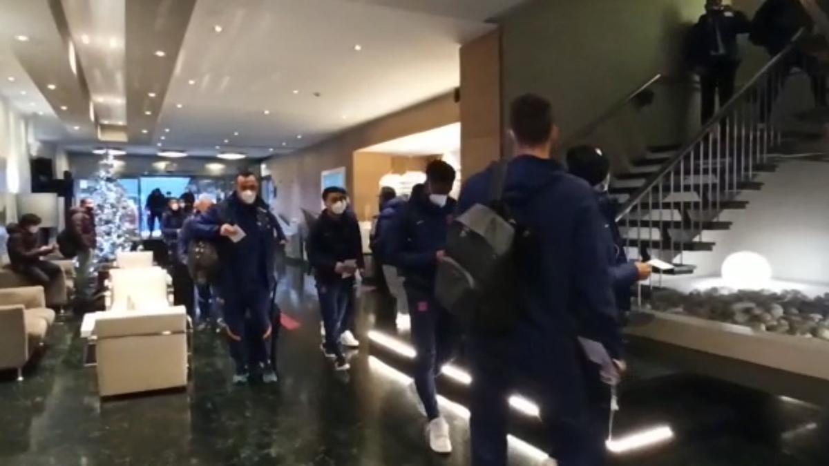 Así llegó el Barça al hotel de concentración de Bilbao