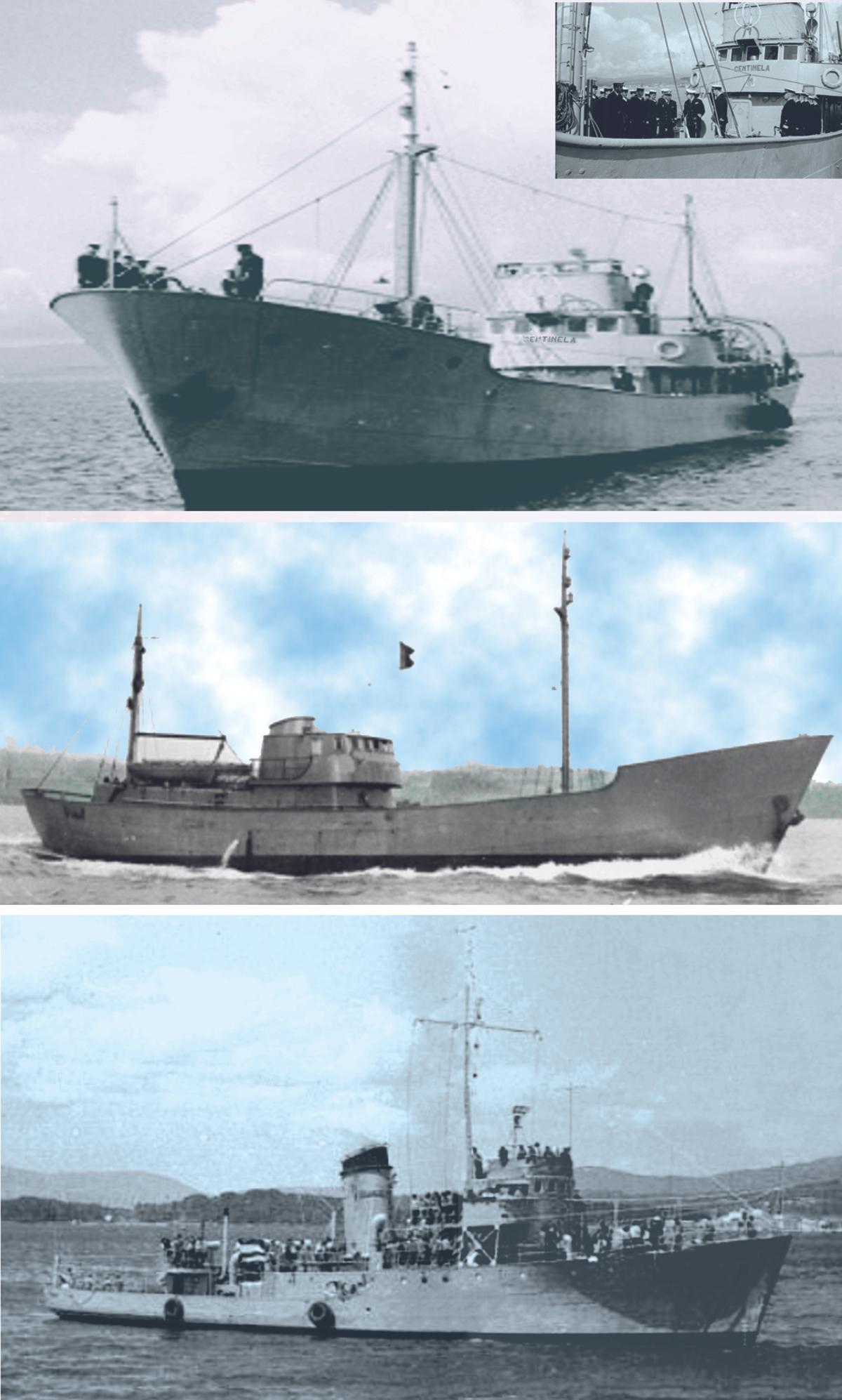 Os gardapescas "Centinela", "Serviola" e "Procyon".