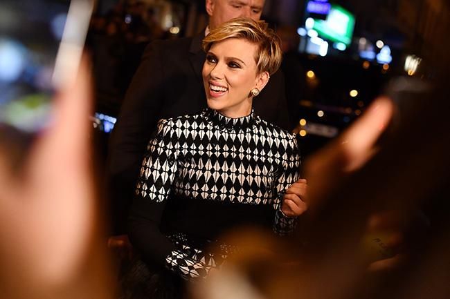 Scarlett Johansson en el estreno de 'Ghost in the shell' en París