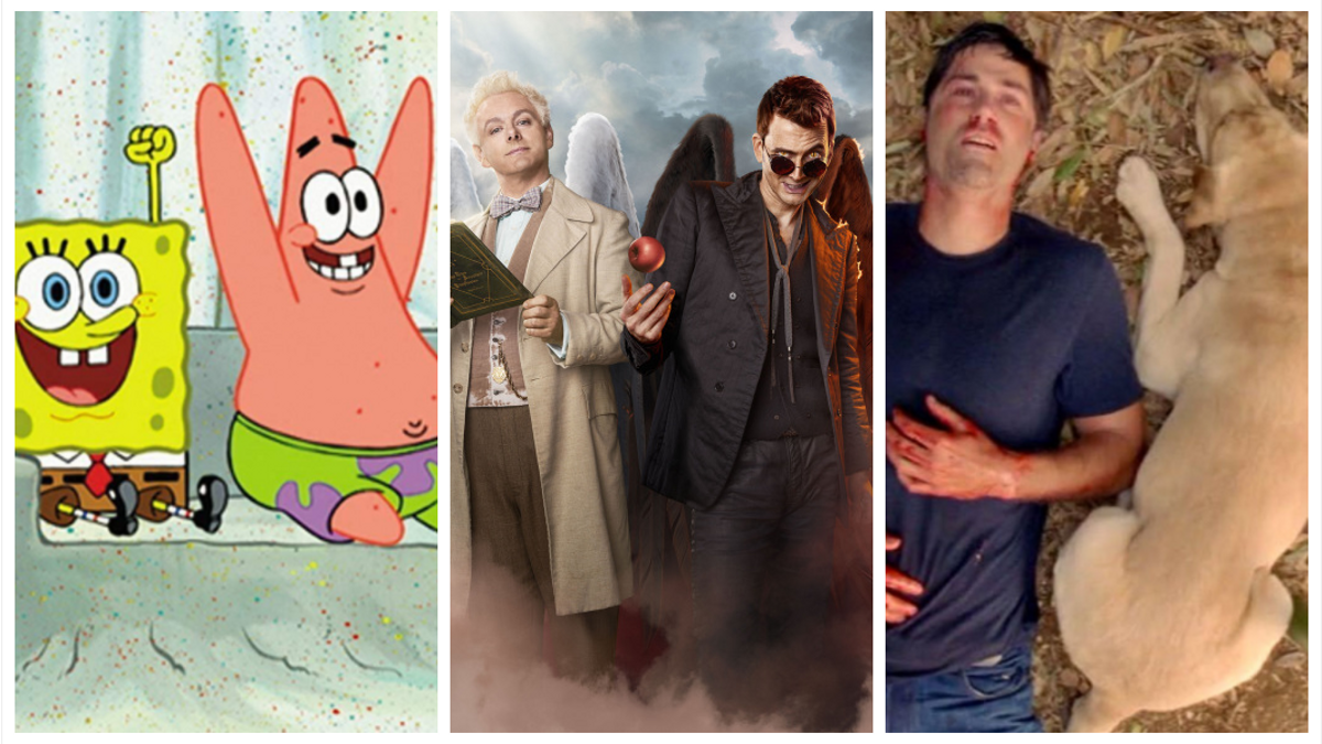 Imágenes de 'Bob Esponja', 'God omens' y 'Lost'