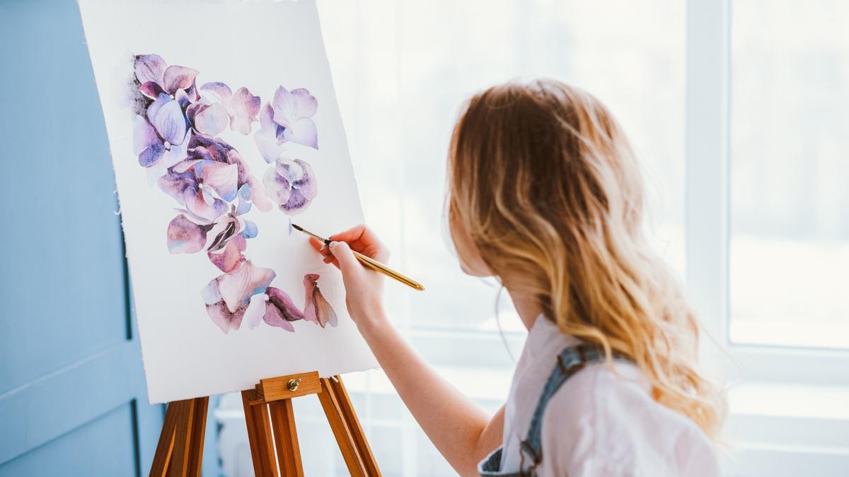 Pintura caballete niños fotografías e imágenes de alta resolución