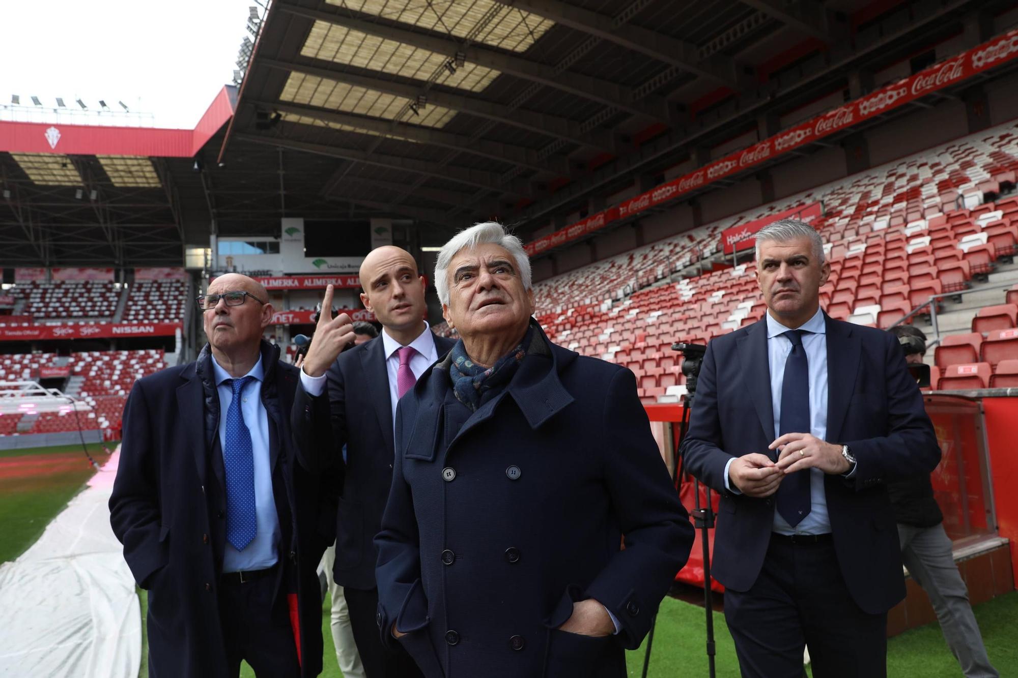 La visita del presidente de la Federación Española de Fútbol, Pedro Rocha, a Asturias, en imágenes