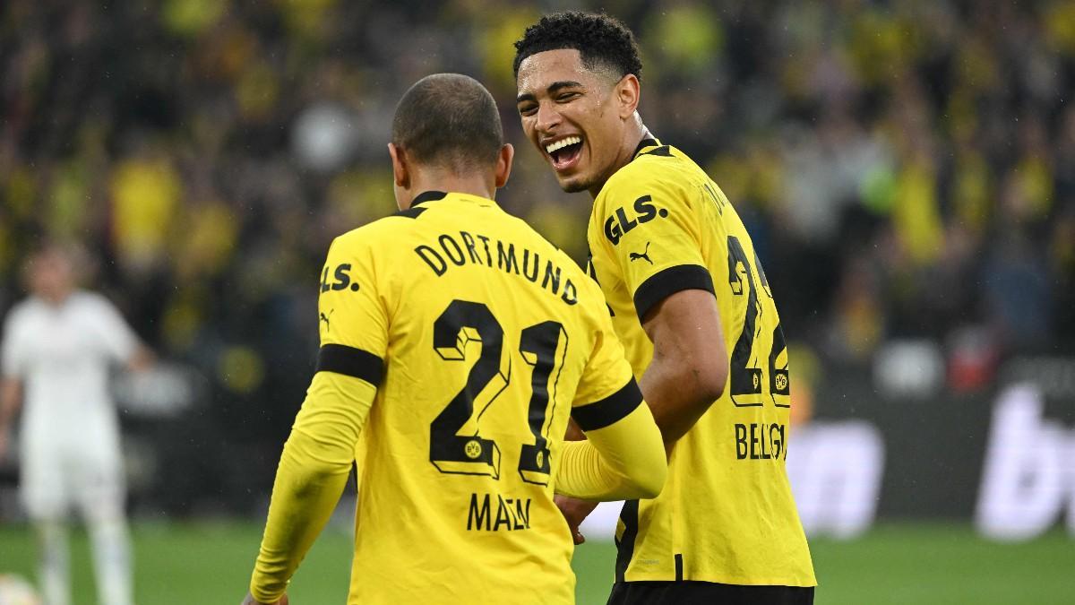 Bellingham celebró con una gran sonrisa su gol con el Borussia