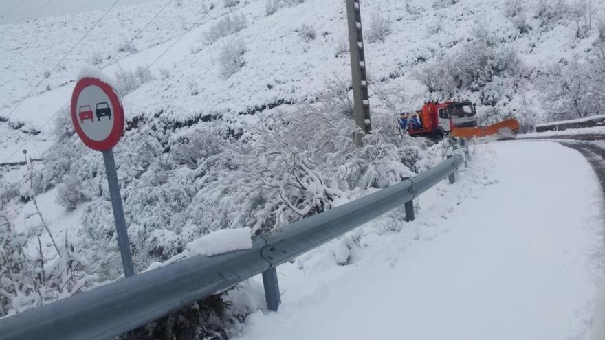 La nieve vuelve a Sanabria, donde la Aemet mantiene activada la alerta amarilla por nieve durante todo el fin de semana.