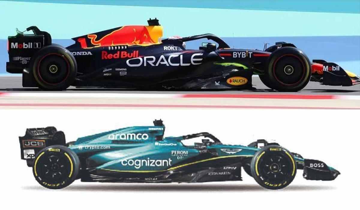 Comparativa del Red Bull y el Aston Martin.