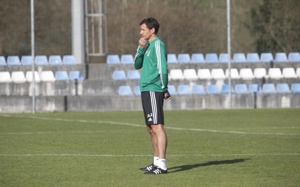 El entrenamiento del Oviedo de esta mañana