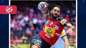 Terrafeta ejecuta un lanzamiento en el duelo ante Portugal de este miércoles.