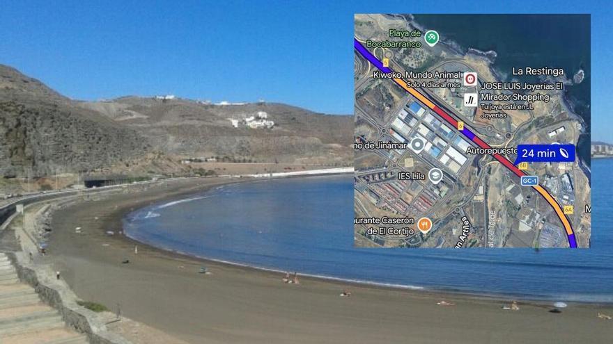 Tres accidentes en la GC-1 provocan grandes retenciones y dejan un motorista herido en Gran Canaria este lunes