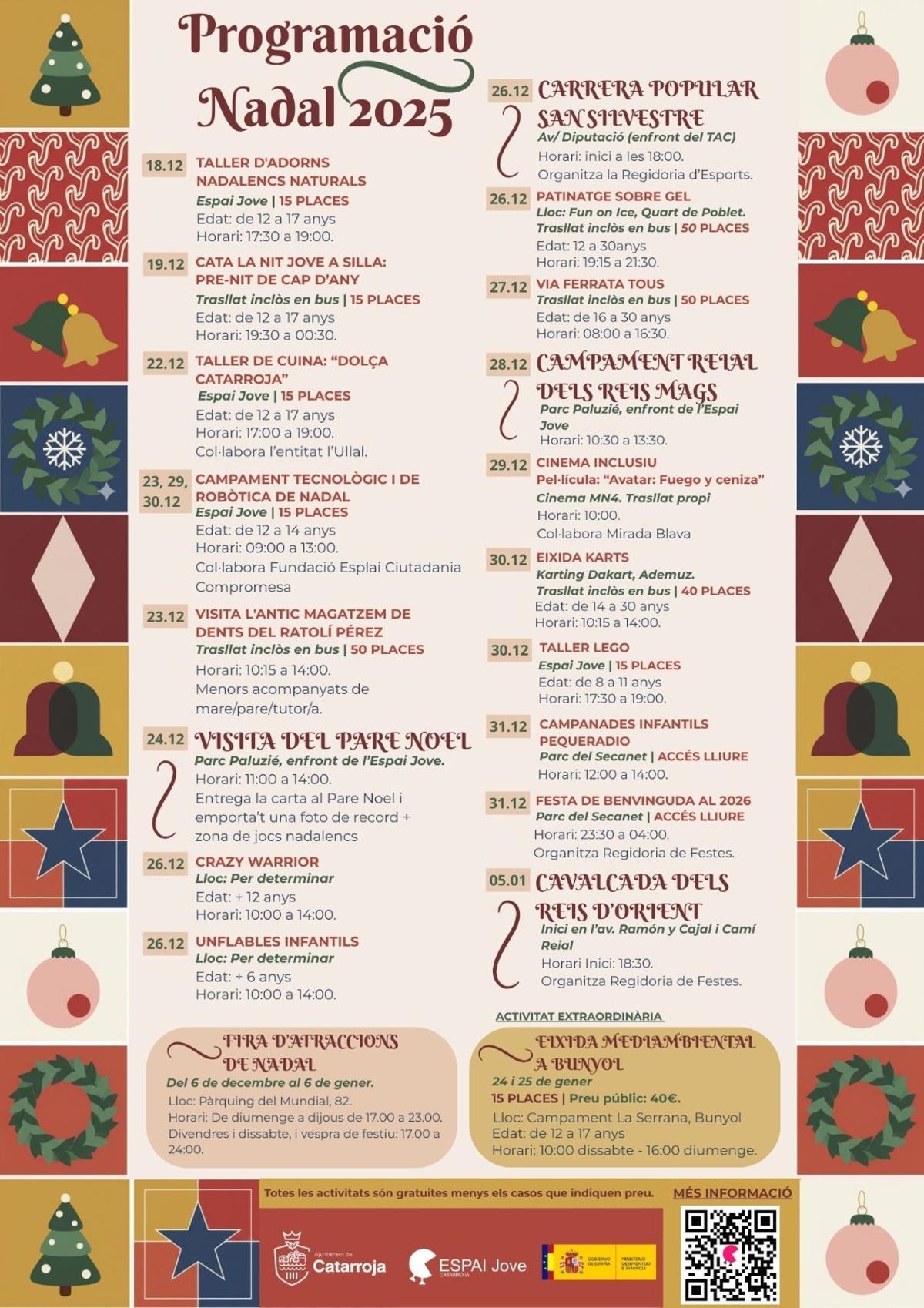 Cartel de la programación de Navidad en Catarroja.