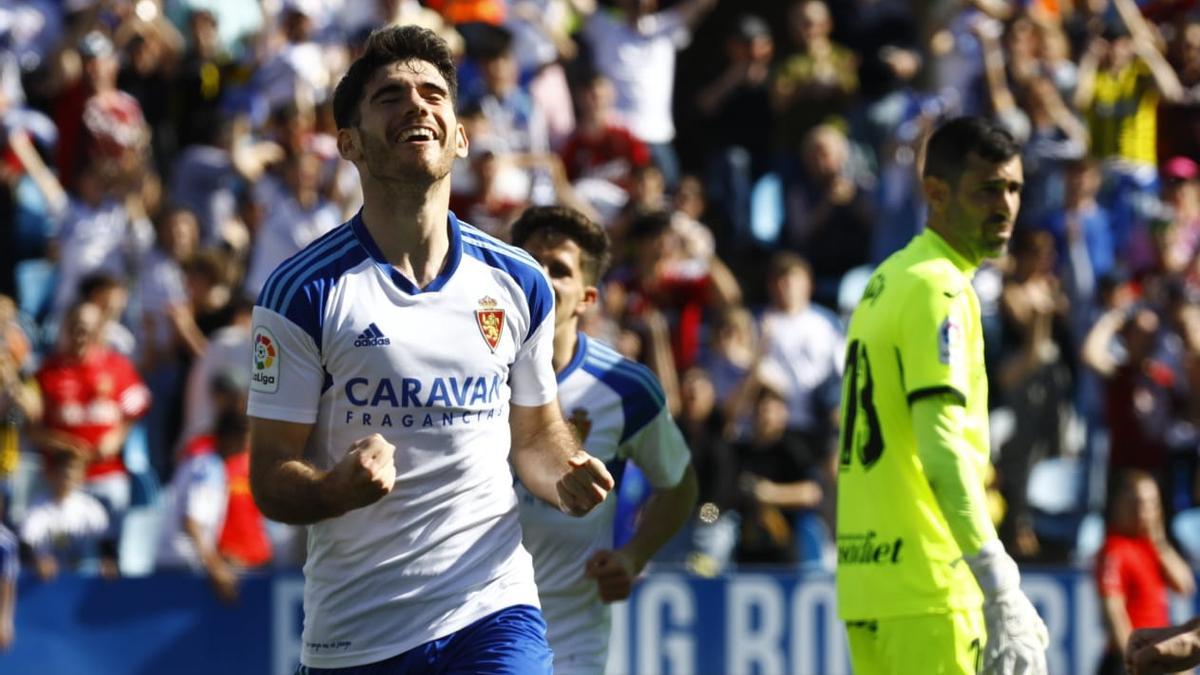 Puche celebra el gol marcado ante el Leganés, que suponía el 3-0.