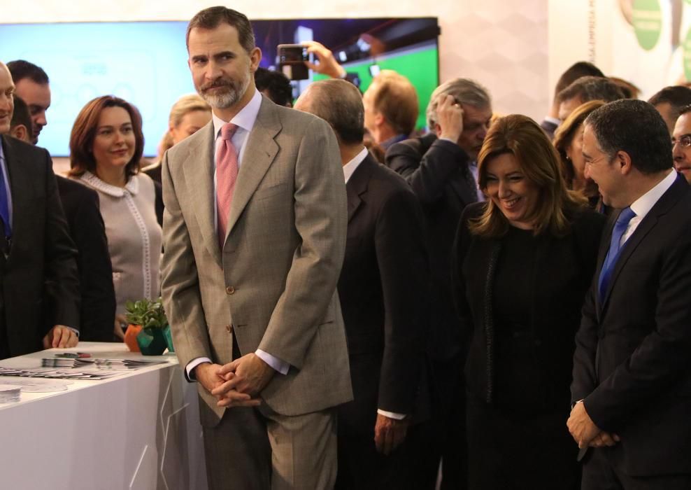 El rey Felipe VI inaugura la sexta edición del Foro Transfiere en el Palacio de Ferias y Congresos de Málaga.