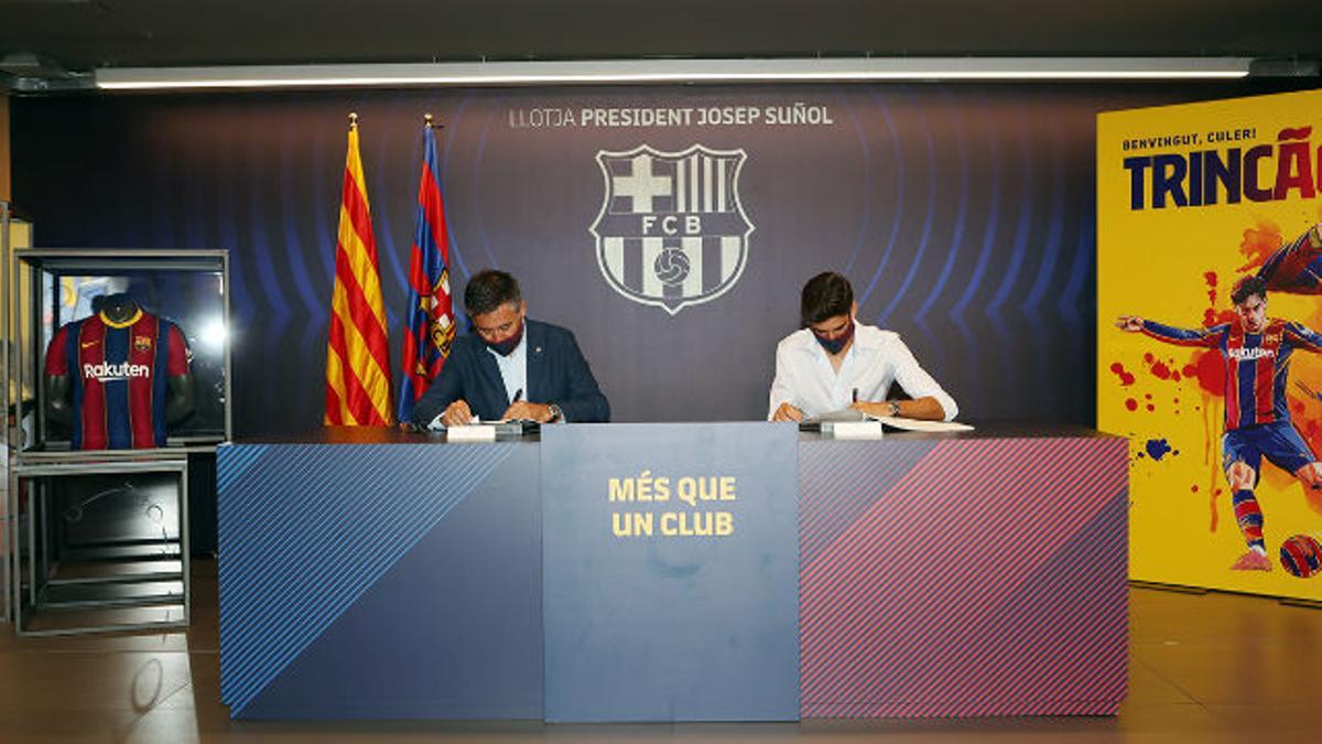 La presentación de Trincao como futbolista del FC Barcelona