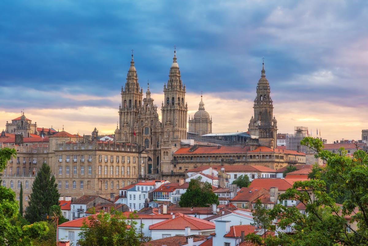 Vista aérea de la ciudad de Santiago de Compostela