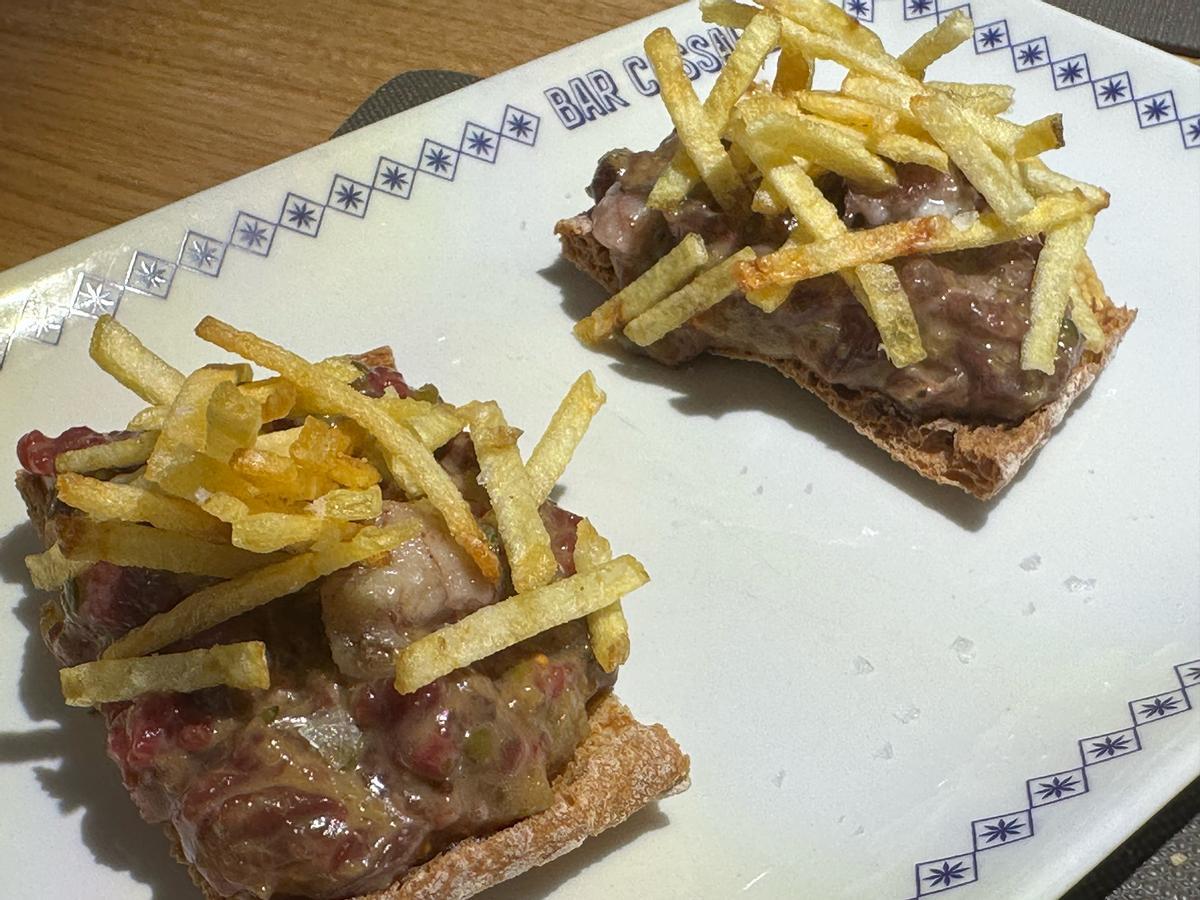 Montadito de steal tartare