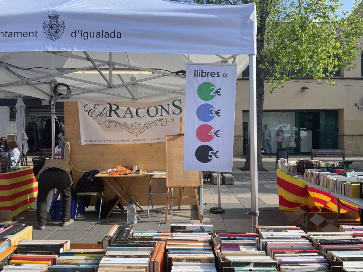 Igualada omple de roses, música i literatura la plaça de Cal Font en la diada de Sant Jordi