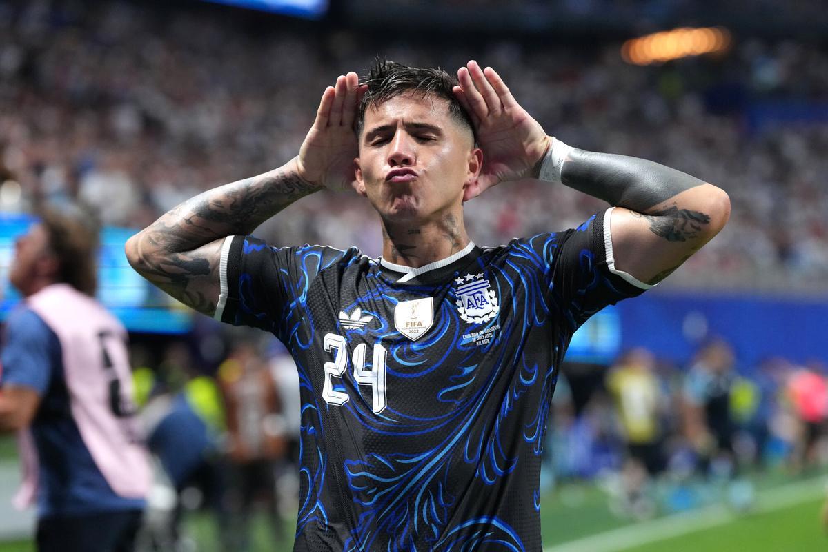 Enzo celebra su gol en el Mundial