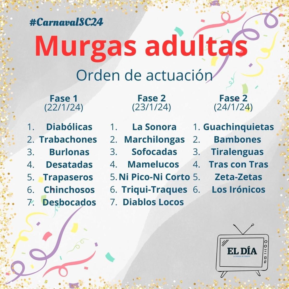 Murgas adultas.