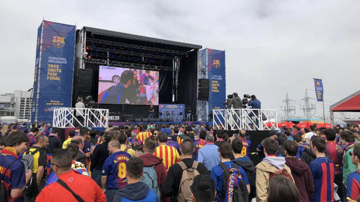 La Fan Zone reúne al barcelonismo antes de la final