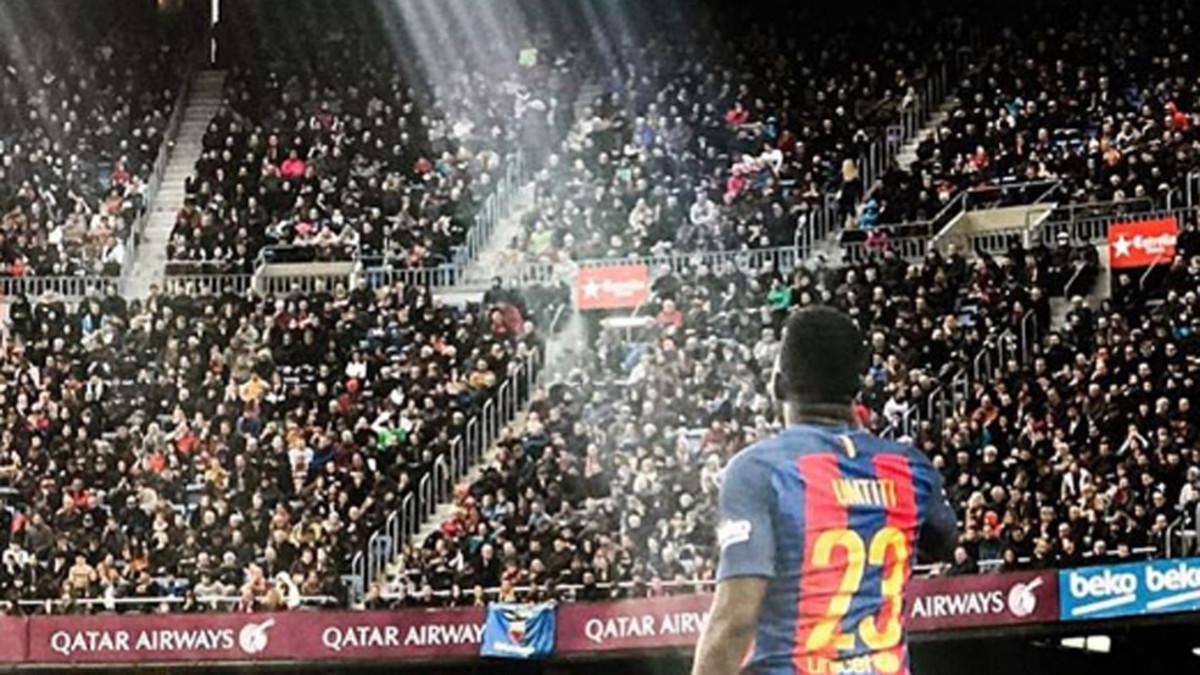 Samuel Umtiti, este sábado durante el partido ante el Athletic