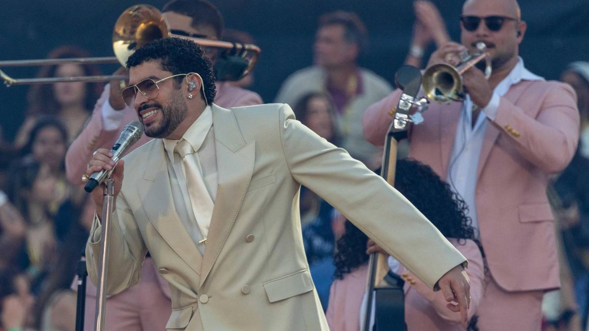 Concierto de Bad Bunny, el primero de los dos, en el estadio Lluis Companys