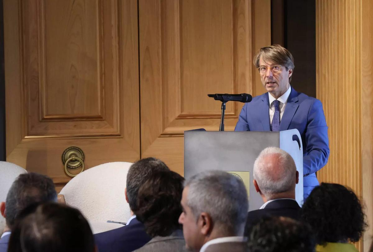 Miguel Corgos López-Prado, durante su intervención en el Palacio de la Oliva