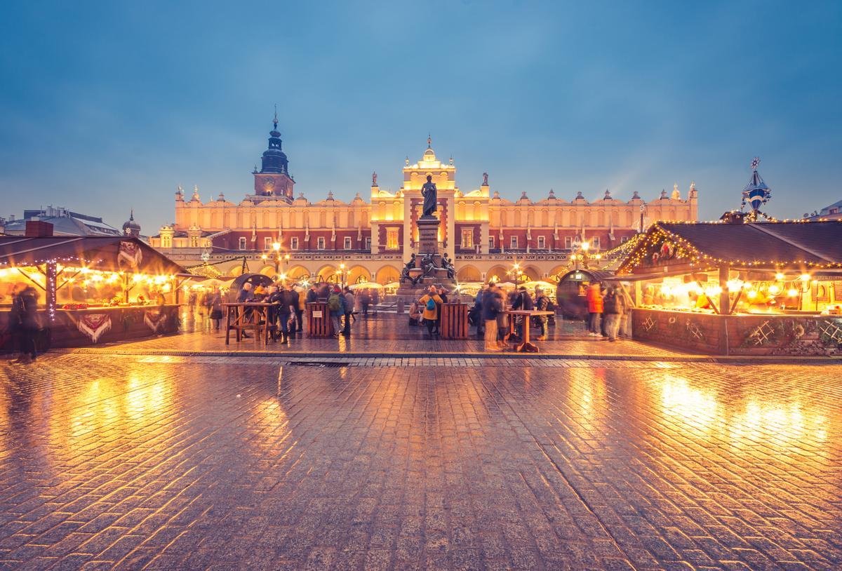 Mercado de Navidad de Cracovia.