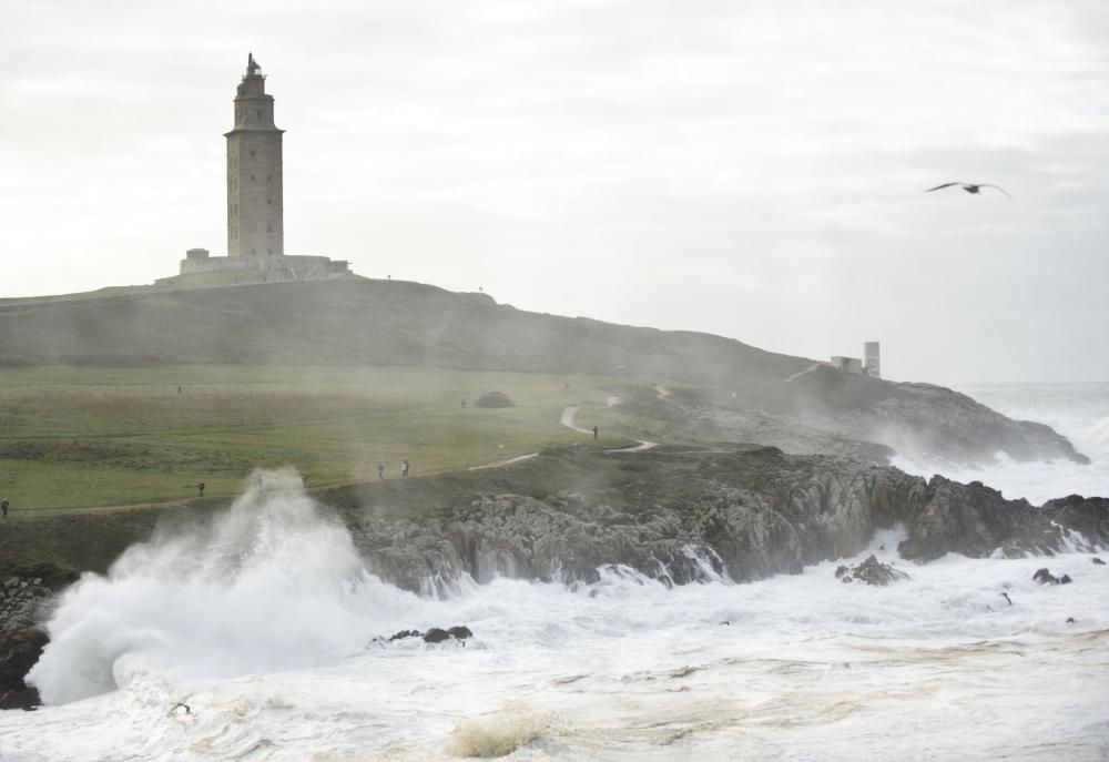 Temporal de viento en A Coruña