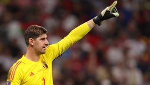 Courtois, en un partido con la selección de Bélgica.