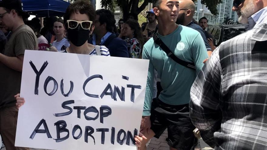 Protesta contra la derogación del derecho al aborto, en una imagen de archivo.