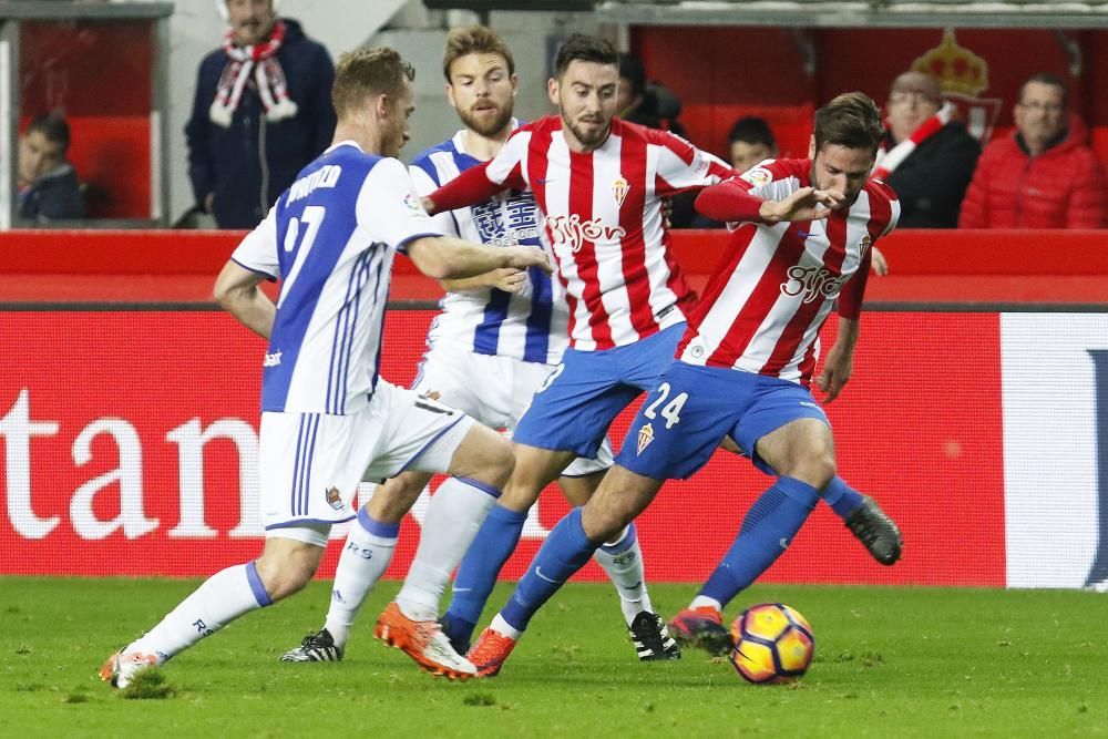 El partido entre el Sporting y la Real Sociedad, en imágenes