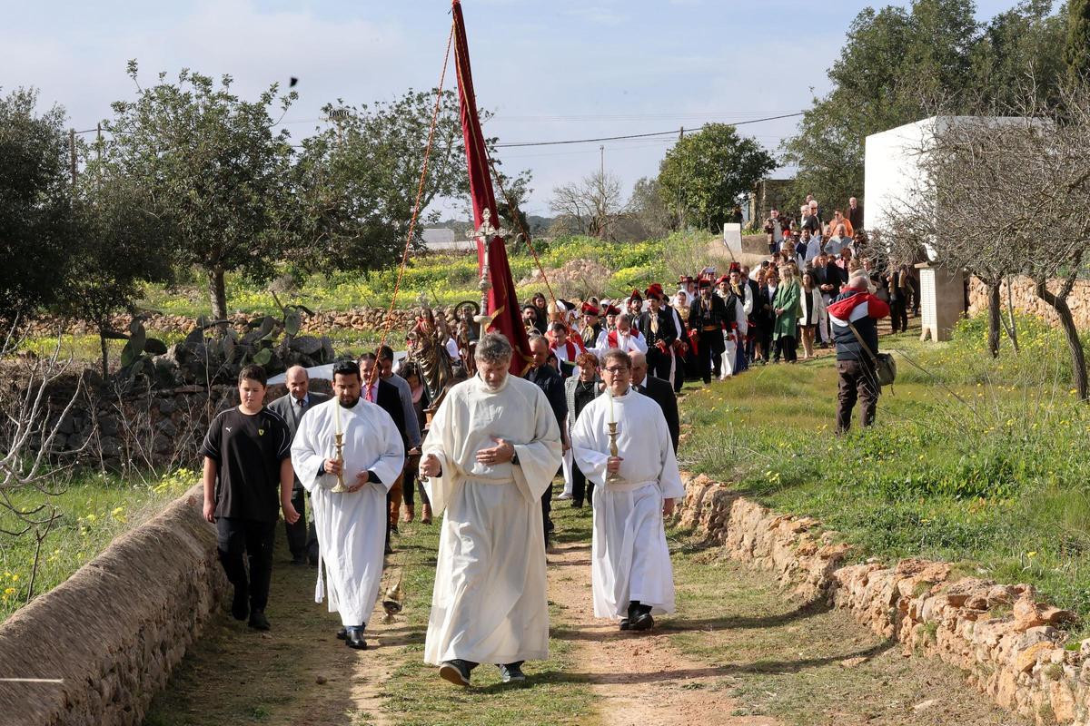 Imagen de la procesión religiosa de las fiestas del año pasado en Santa Agnès.