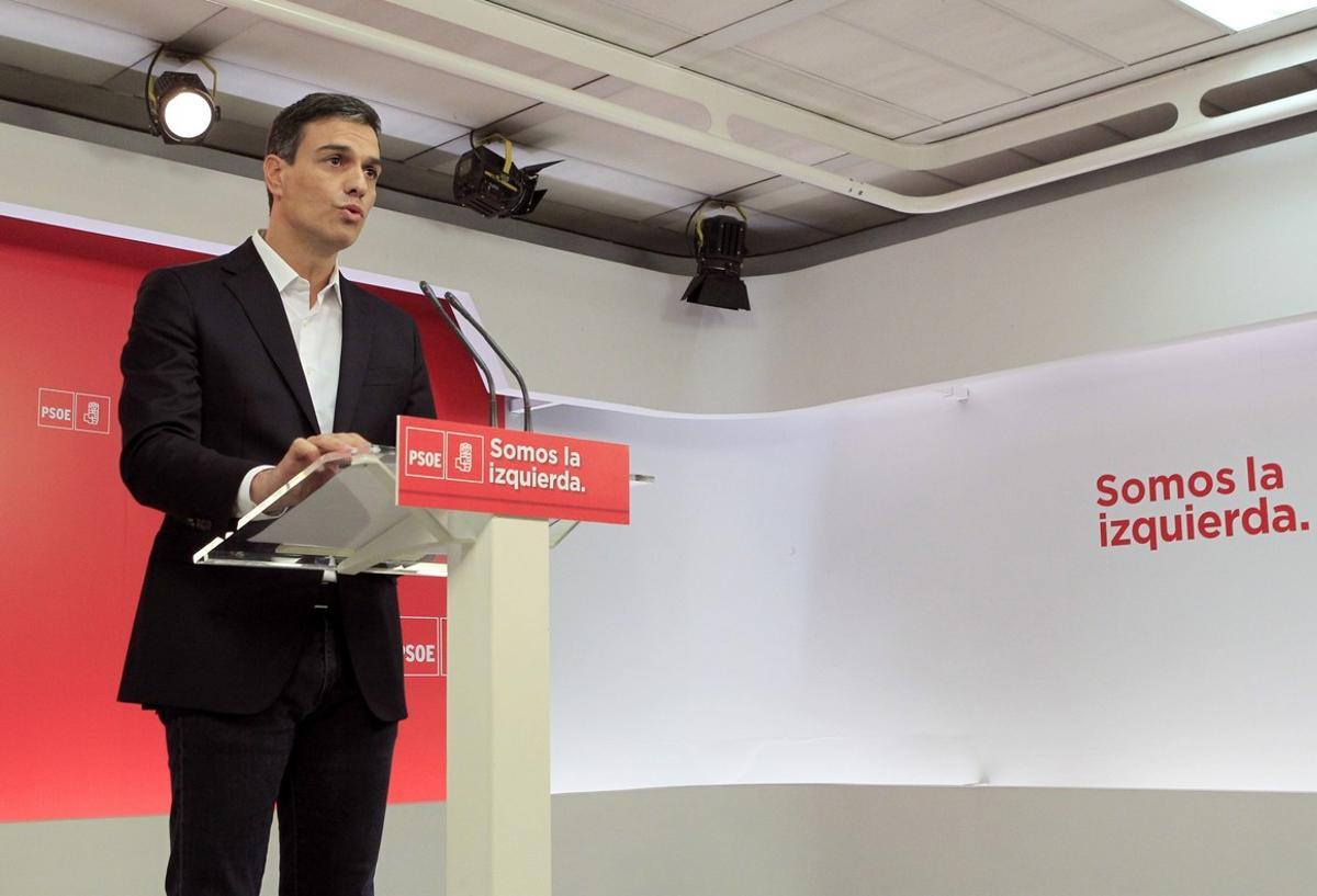 GRA175  Madrid  26 07 2017 - El secretario general del PSOE  Pedro Sanchez  durante la rueda de prensa que ofrecio hoy tras la declaracion del presidente del Gobierno  Mariano Rajoy  como testigo en el juicio por la primera epoca de la trama de corrupcion Gurtel  EFE Victor Lerena