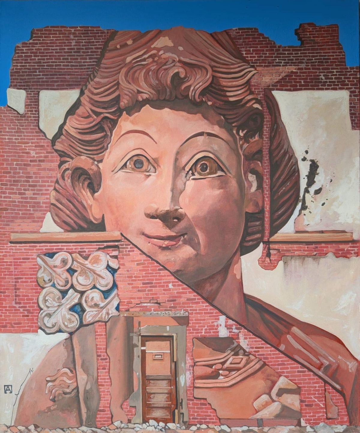 El arte prevalece, trampantojo de mural relativo a la Colegiata de Toro pintado por Carlos Adeva