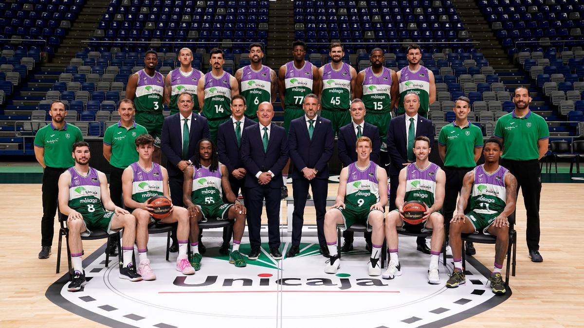 Foto oficial de la plantilla del Unicaja en la temporda 2022/2023.